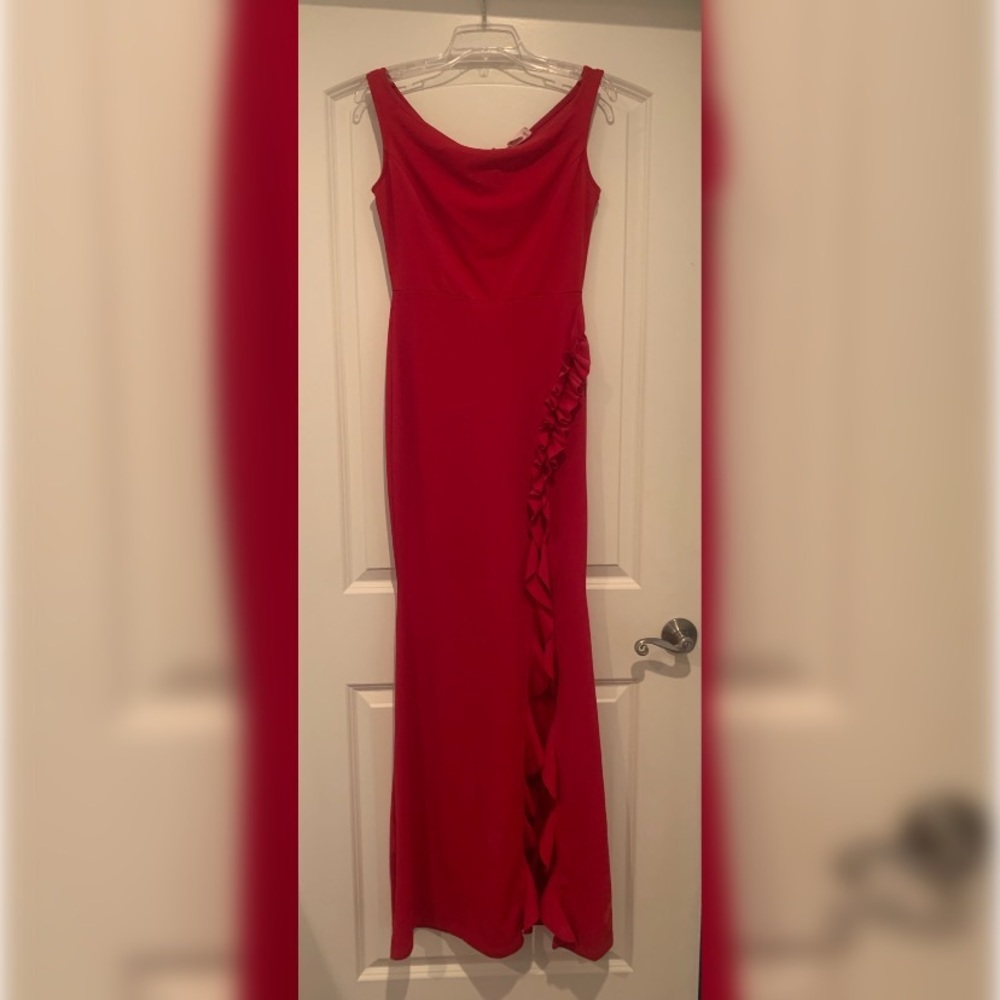 Red Floor Length Gown